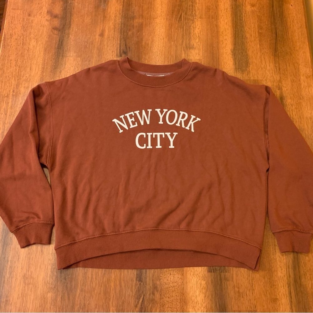 Cozie by Pink sweatshirt small brown soft NYC soft cozy casual long sleeve cute
